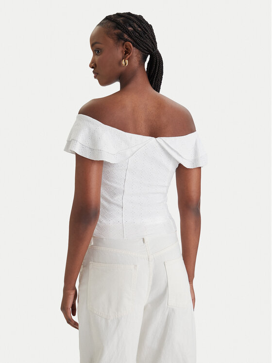 Guess Guess Блуза W6GP23 K3106 Бял Regular Fit