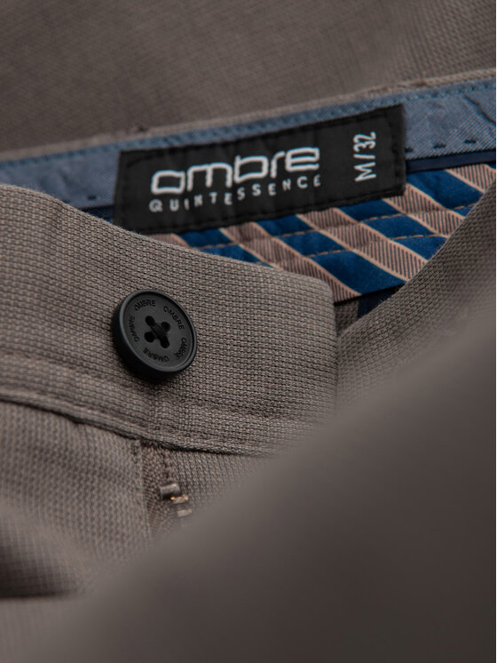 Ombre Ombre Chinosy OM-PACP-0188 Beżowy Regular Fit