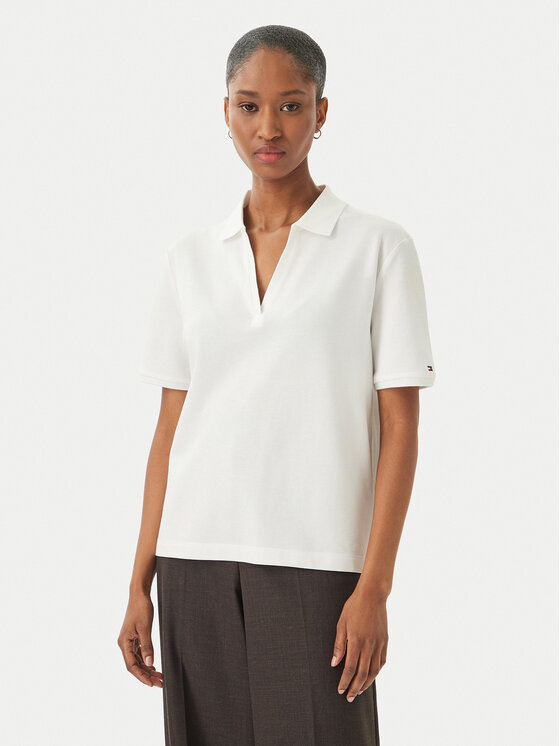 Tommy Hilfiger Tricou polo WW0WW48720 Alb Relaxed Fit