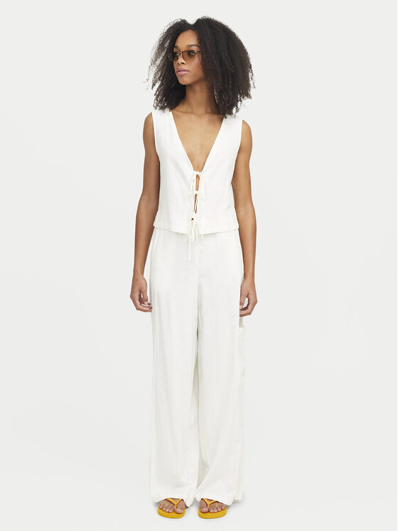 JJXX JJXX Bavlnené nohavice Breeze 12269769 Biela Wide Leg