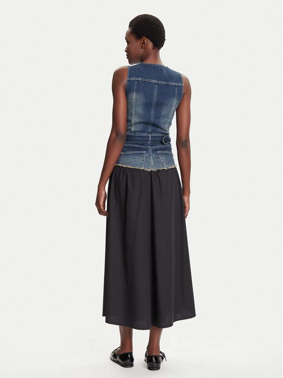 Desigual Desigual Дънкова рокля Poplin 25WWVD03 Тъмносин Regular Fit