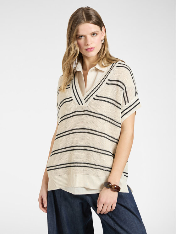 Elena Mirò Elena Mirò Sweter M600Z000741N0A1 Biały Over Fit