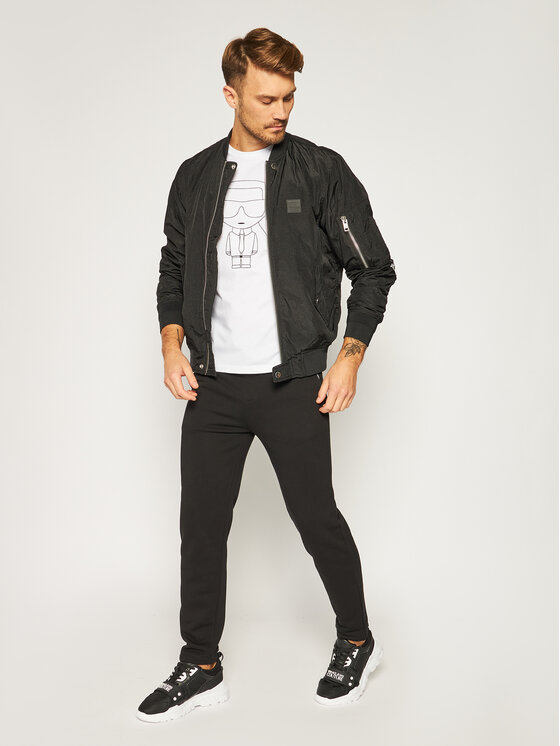 KARL LAGERFELD KARL LAGERFELD T-krekls Crewneck 755040 502224 Balts Regular Fit