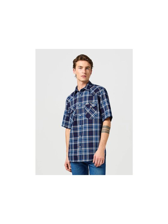 Wrangler Wrangler Camicia SS WESTERN SHIRT Blu Regular Fit