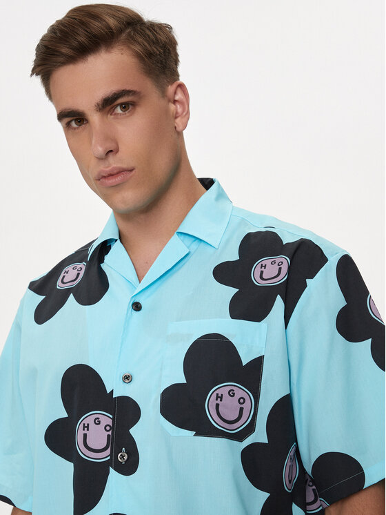 HUGO Hugo Koszula Eligino 50513855 Niebieski Oversize