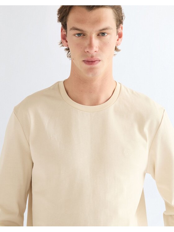 Wrangler Wrangler Longsleeve LS TEE Biały Regular Fit