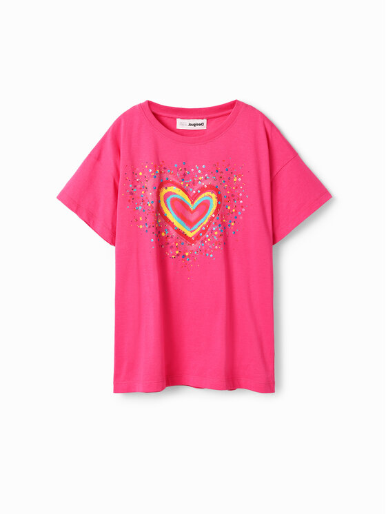 Desigual Desigual Тишърт 23SGTK20 Розов Regular Fit