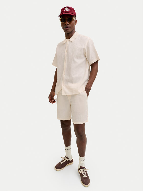 Jack & Jones Jack & Jones Pantaloncini di tessuto St.Jaiden 12293471 Crema Relaxed Fit