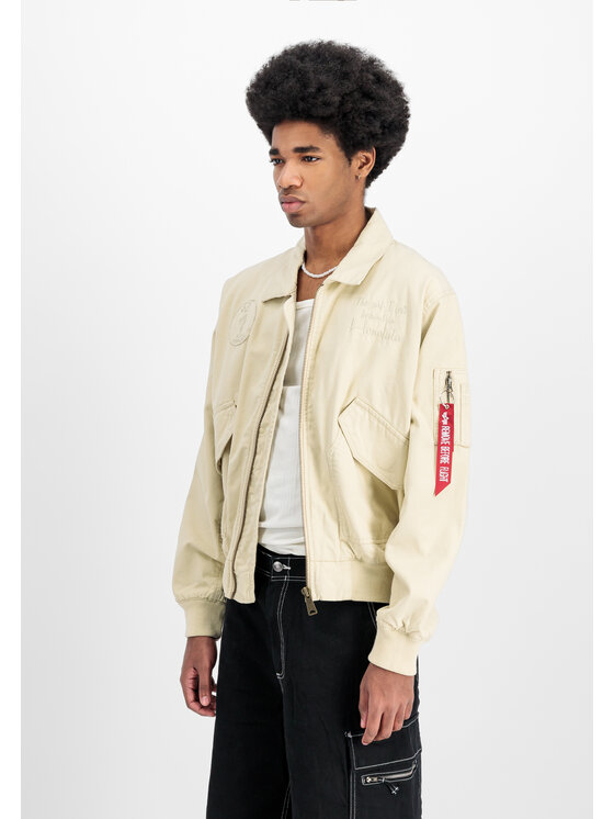 Alpha Industries Alpha Industries Kurtka bomber CWU-45 Canvas Honolulu Light Bomber Jacket Beżowy Regular Fit