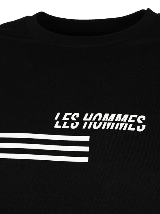Les Hommes Les Hommes Μπλούζα LJH202-757P | Sweatshirt Μαύρο Regular Fit