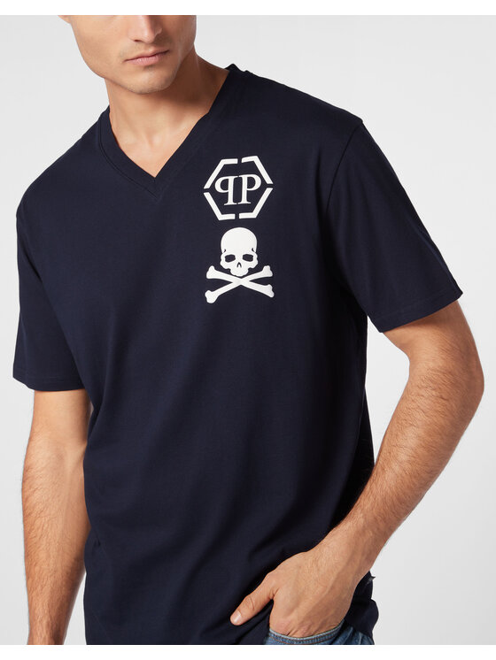 PHILIPP PLEIN PHILIPP PLEIN T-Shirt 22831 Granatowy Regular Fit