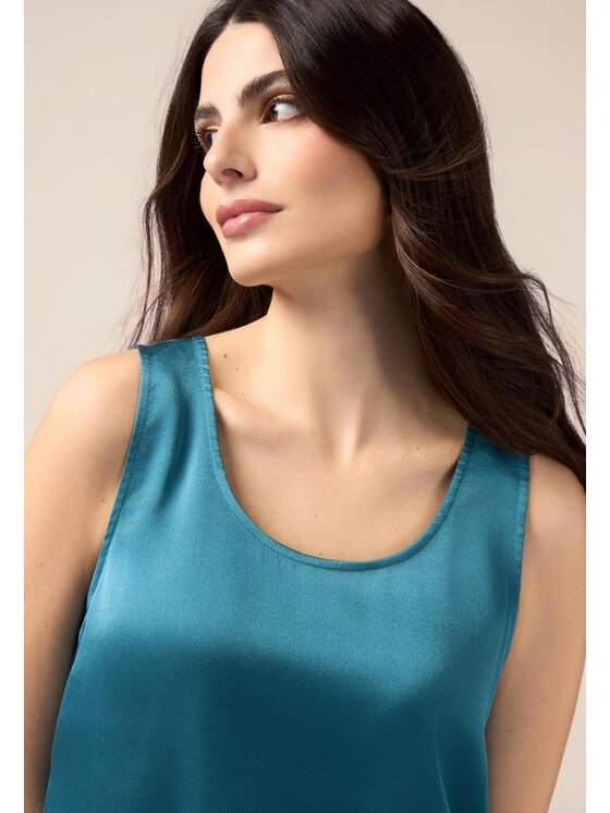 Oltre Oltre Top G016J103986N025 Turkusowy Regular Fit