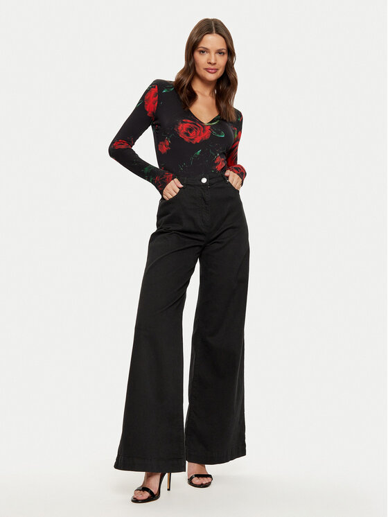 Guess Guess Блузка W5RP26 KCMI2 Чорний Regular Fit