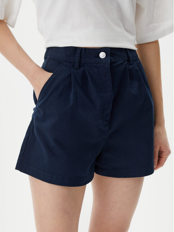 Tommy Jeans Tommy Jeans Szorty materiałowe Claire DW0DW21643 Granatowy Regular Fit