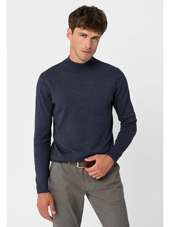 Volcano Volcano Sweter S-BAZ Niebieski Regular Fit