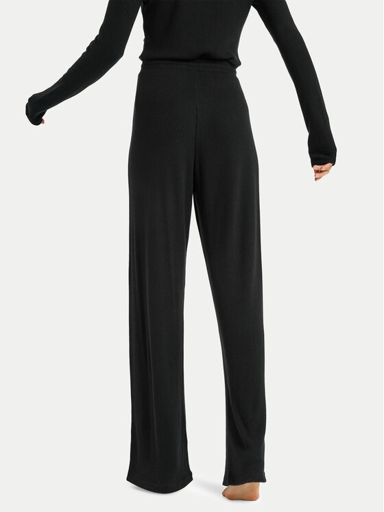 Roxy Roxy Долнище анцуг Rise & Vibe New Rib ERJNP03673 Черен Relaxed Fit