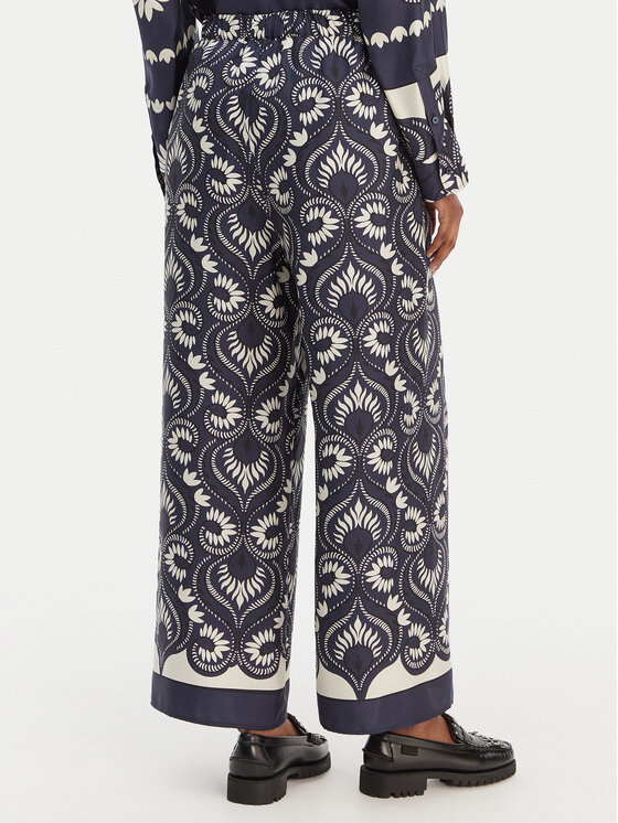 Weekend Max Mara Weekend Max Mara Bavlnené nohavice Ottico 2615131011 Tmavomodrá Wide Leg
