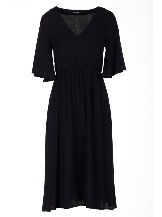 Awama Awama Sukienka letnia A518 Czarny Basic Fit