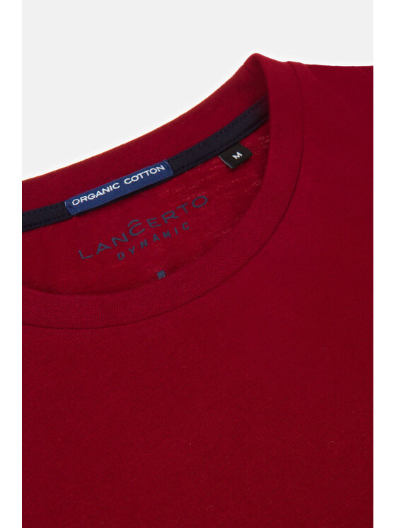 Lancerto Lancerto T-Shirt Mark TS124121000020 Bordowy Regular Fit