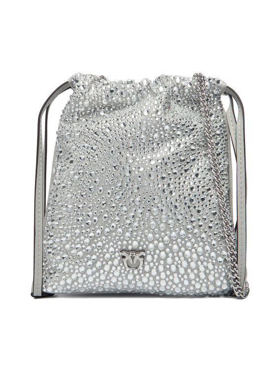 PINKO PINKO Handtasche Slouchy Coulisse Baby AI 25-26 PCPL 105409 A2WF Silberfarben