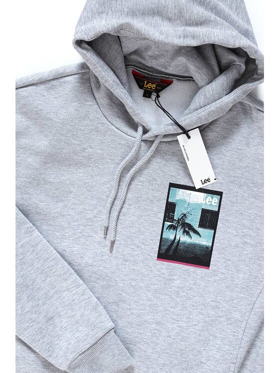 Lee Lee Felpa GRAPHIC RELAXED HOOD Grigio Regular Fit