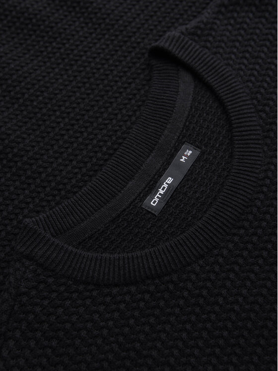 Ombre Ombre Sweter OM-SWSW-0119 Czarny Regular Fit