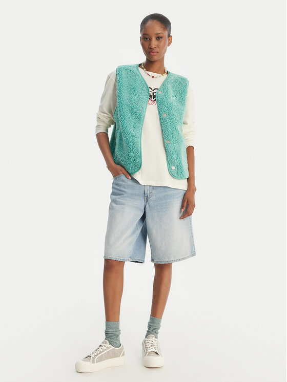 Roxy Roxy Sportinė liemenė Iconic Twon Vest ERJPF03235 Žalia Regular Fit