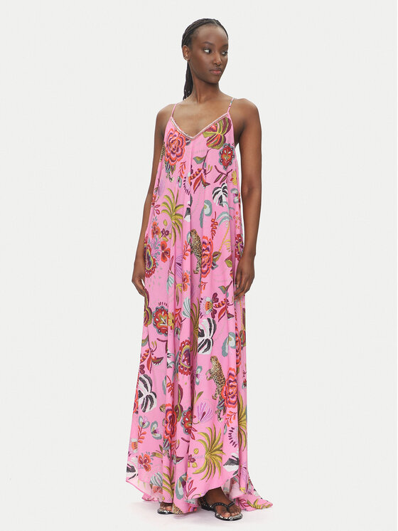 LOLA CASADEMUNT LOLA CASADEMUNT Sukienka letnia LS2516030 Różowy Relaxed Fit