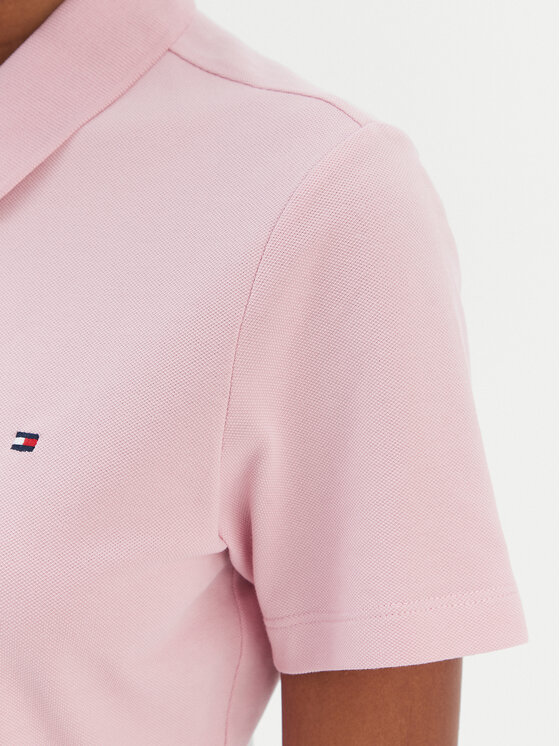 Tommy Hilfiger Tommy Hilfiger Polo marškinėliai 1985 WW0WW43225 Rožinė Slim Fit