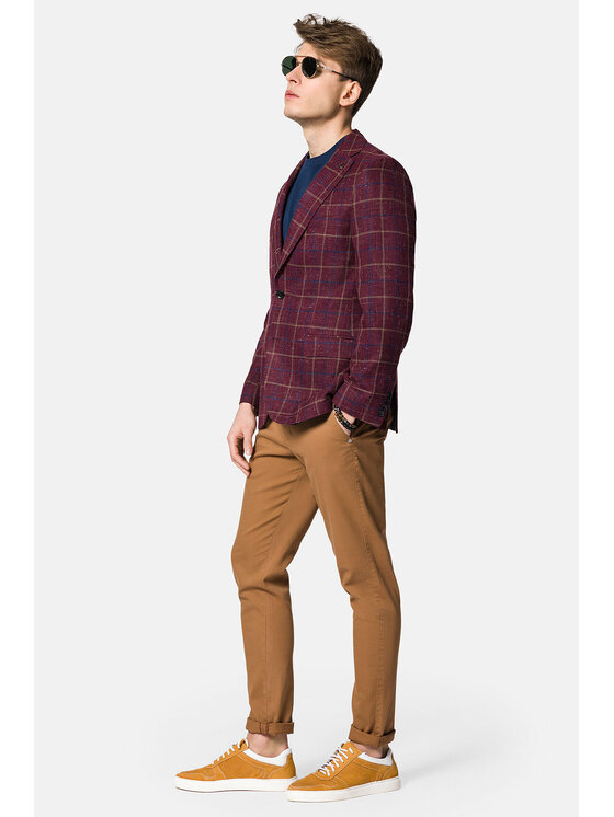 Lancerto Lancerto Marynarka Scalea MA099123000006 Bordowy Slim Fit