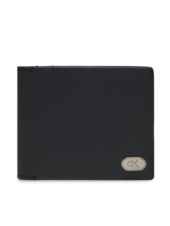 Portofel Mare pentru Bărbați Calvin Klein Textured Bifold W/Coin K50K511475 Negru