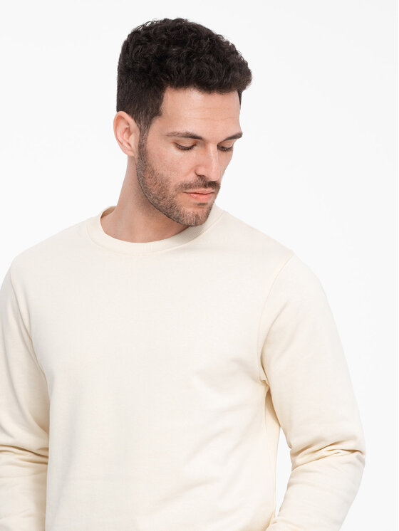 Ombre Ombre Mikina OM-SSBN-0175 Écru Regular Fit