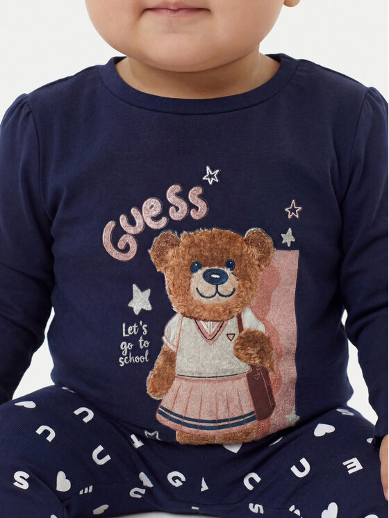Guess Guess Bluzka K6YI11 K3676 Granatowy Regular Fit