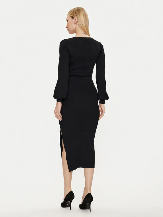 Morgan Morgan Плетена рокля 232-RMROSA Черен Slim Fit