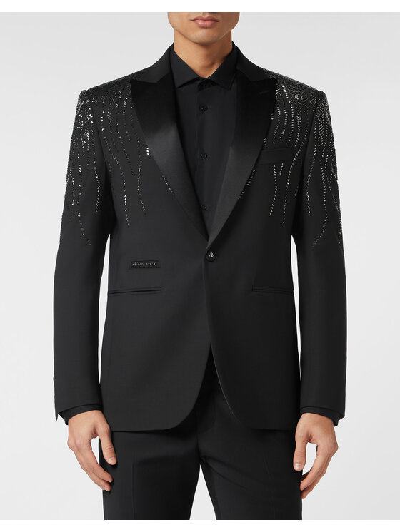 PHILIPP PLEIN PHILIPP PLEIN Marynarka 20653 Czarny Fitted Fit