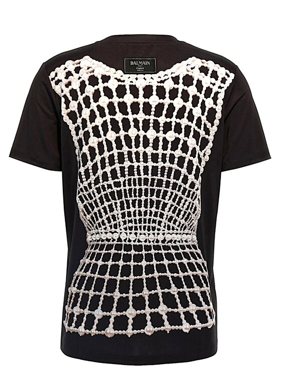 Balmain Balmain T-Shirt EF1EF000G Czarny Regular Fit