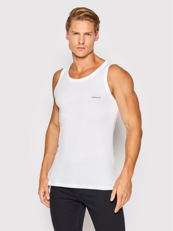 Versace Versace Tank topide komplekt Intimo AU04022 Valge Slim Fit