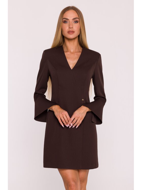 Made of Emotion Made of Emotion Sukienka wieczorowa M876 Brązowy Modern Fit