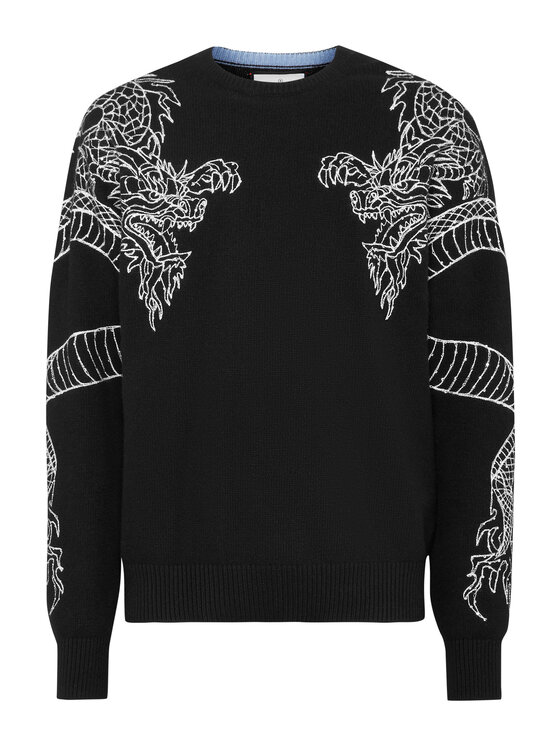 PHILIPP PLEIN PHILIPP PLEIN Longsleeve 14677 Czarny Regular Fit