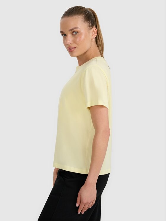 4F 4F T-Shirt 4FRAW25TTSHF3229-73S Żółty Boxy Fit