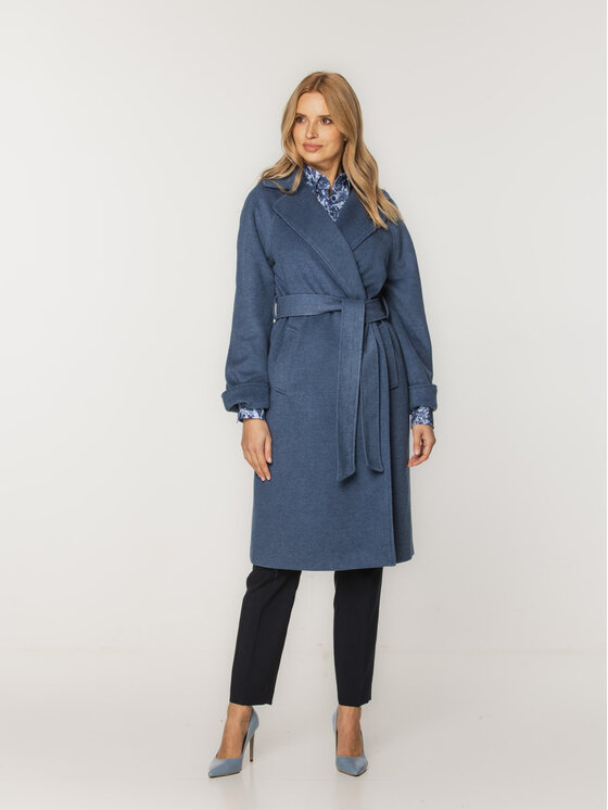 Willsoor Willsoor Płaszcz przejściowy 65345 65346 Niebieski Regular Fit