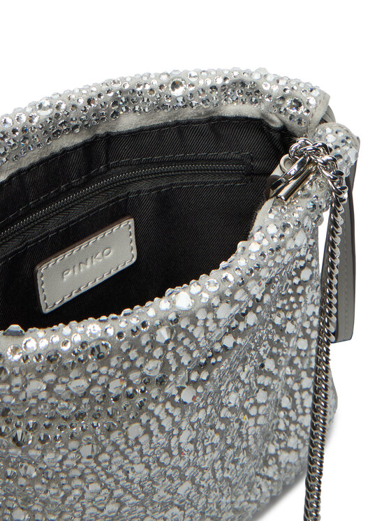 PINKO PINKO Borsetta Slouchy Coulisse Baby AI 25-26 PCPL 105409 A2WF Argento