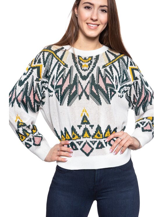 Wrangler Wrangler Sweter GEO KNIT Kolorowy Regular Fit