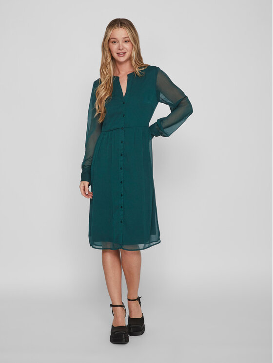 Vila Vila Kleid für den Alltag Falia 14084475 Grün Regular Fit