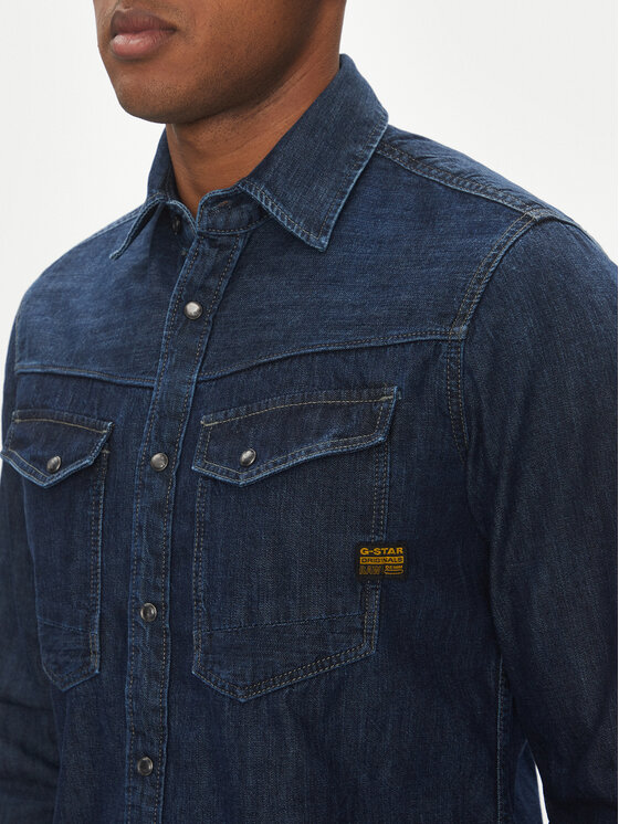 G-Star Raw G-Star Raw džínsová košeľa Dakota D23616-D252 Tmavomodrá Slim Fit
