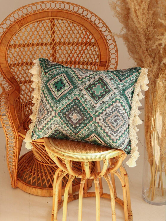 Moi Mili Moi Mili Poduszka dekoracyjna Sea green mosaic Kolorowy
