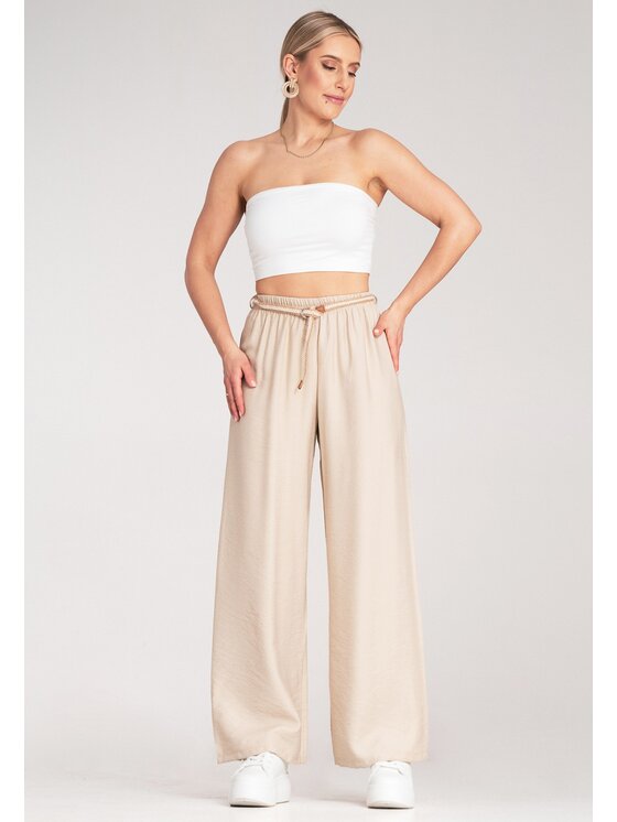 FIGL FIGL Bavlnené nohavice M1149 Béžová Comfort Fit