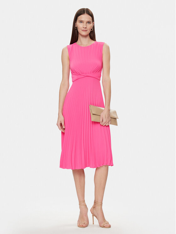 Nissa Nissa Cocktail obleka RZ14841 Roza Slim Fit