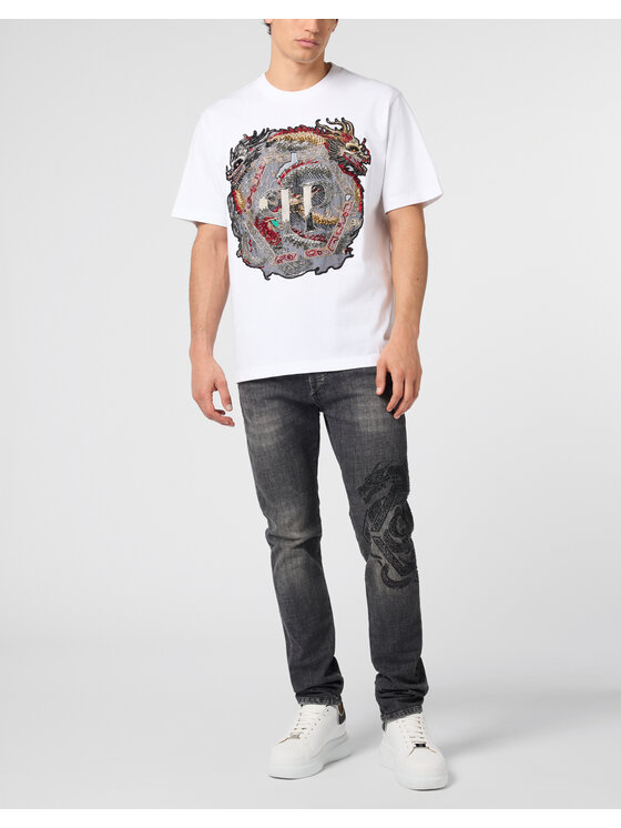 PHILIPP PLEIN PHILIPP PLEIN T-Shirt 29742 Biały Regular Fit