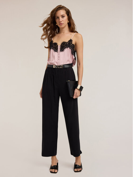 Motivi Motivi Pantaloni di tessuto P158W000810N033 Nero Regular Fit